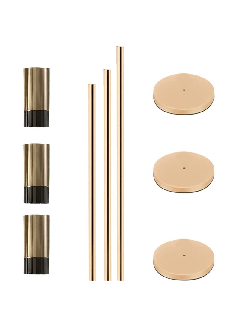 SYOSI Golden Candlestick Holders, Set of 3 Taper Candle Holders, Minimalist Decor for Wedding, Dining, Party, Holiday Dinner, Table Centerpiece  - Image 3
