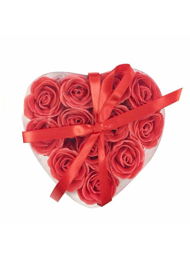 Wrapables Rose Scented Red Rose Shaped Soaps (Set of 12) - Image 1