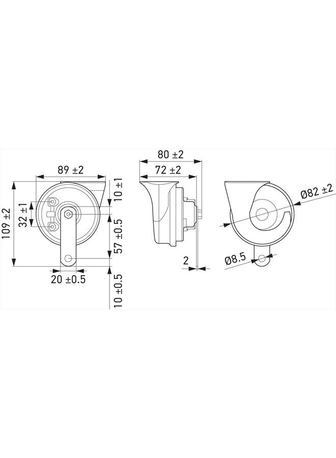 HELLA 007424801 Twin Trumpet High/Low Tone 12V Horn Kit with Bracket, Red - Image 5
