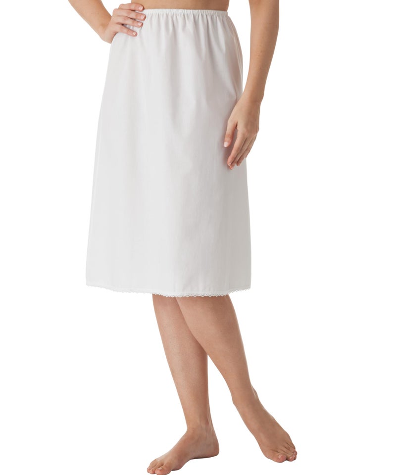 Velrose Women's Woven Cotton Half Slip (US, Alpha, 1X, Regular, Regular, White) - Image 5