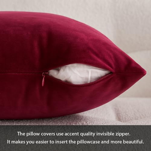 MIULEE Pack of 2, Velvet Soft Soild Christmas Decorative Square Throw Pillow Covers Set Cushion Cases Pillowcases for Sofa Bedroom Car18 x 18 Inch 45 x 45 Cm - Image 3