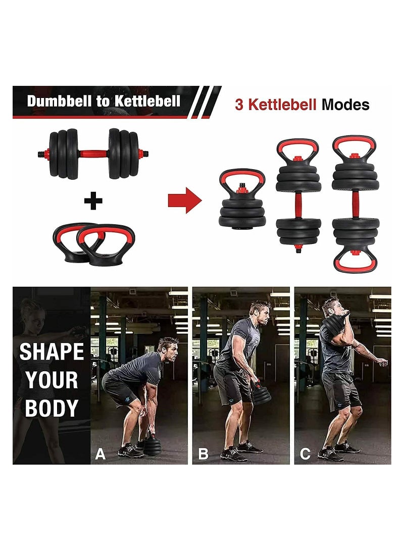 ULTIMAX 7-in-1 Dumbbell Set with Connecting Rod as Barbell, Kettlebell and Push-ups - Image 5