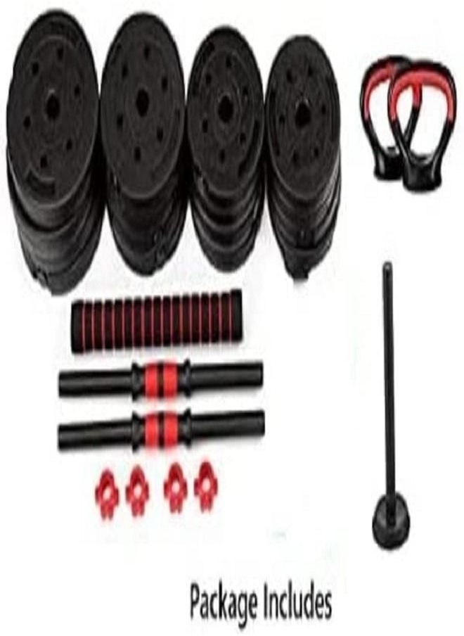 ULTIMAX Adjustable 7 in 1 Dumbbell Set, Free Weights Dumbbells Set with Connecting Rod Used as Barbell, Kettlebell and Push-ups, Weightlifting-10KG  - Image 5