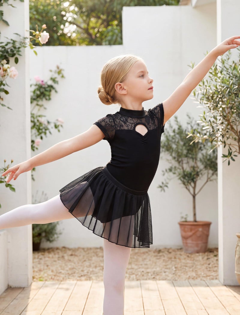 Gogokids Girls Ballet Leotards, Toddler Hollow Back Dance Dress with Removable Skirt Combo - Image 5