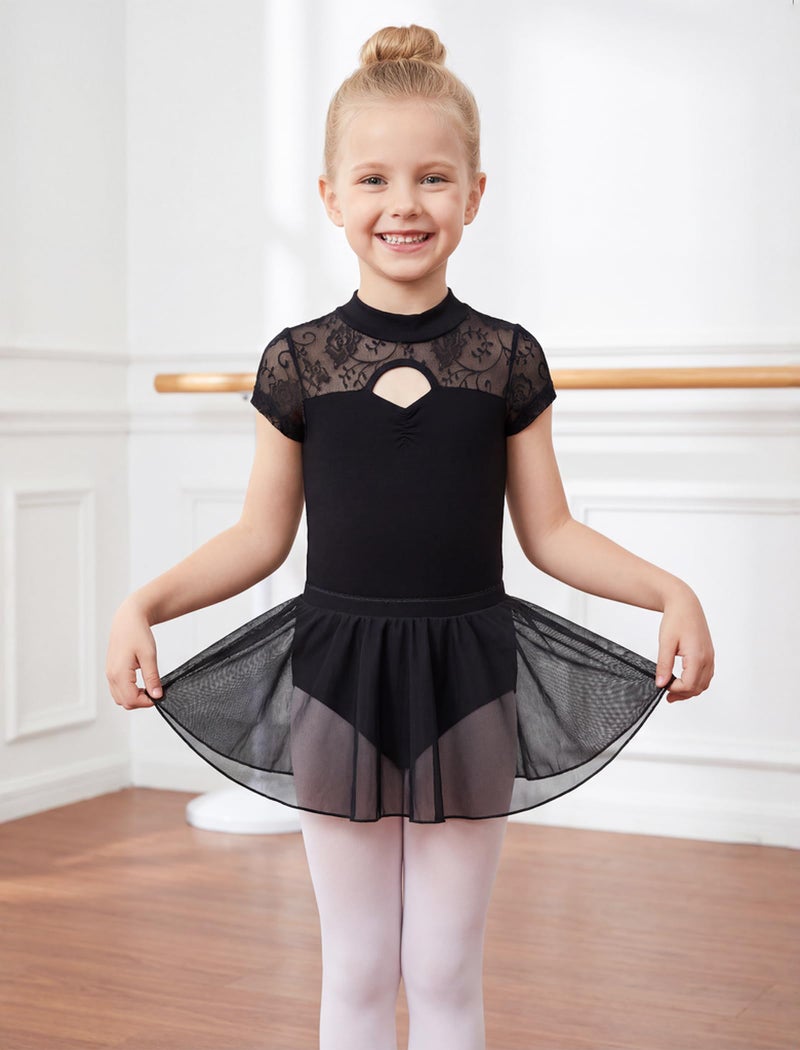 Gogokids Girls Ballet Leotards, Toddler Hollow Back Dance Dress with Removable Skirt Combo - Image 2