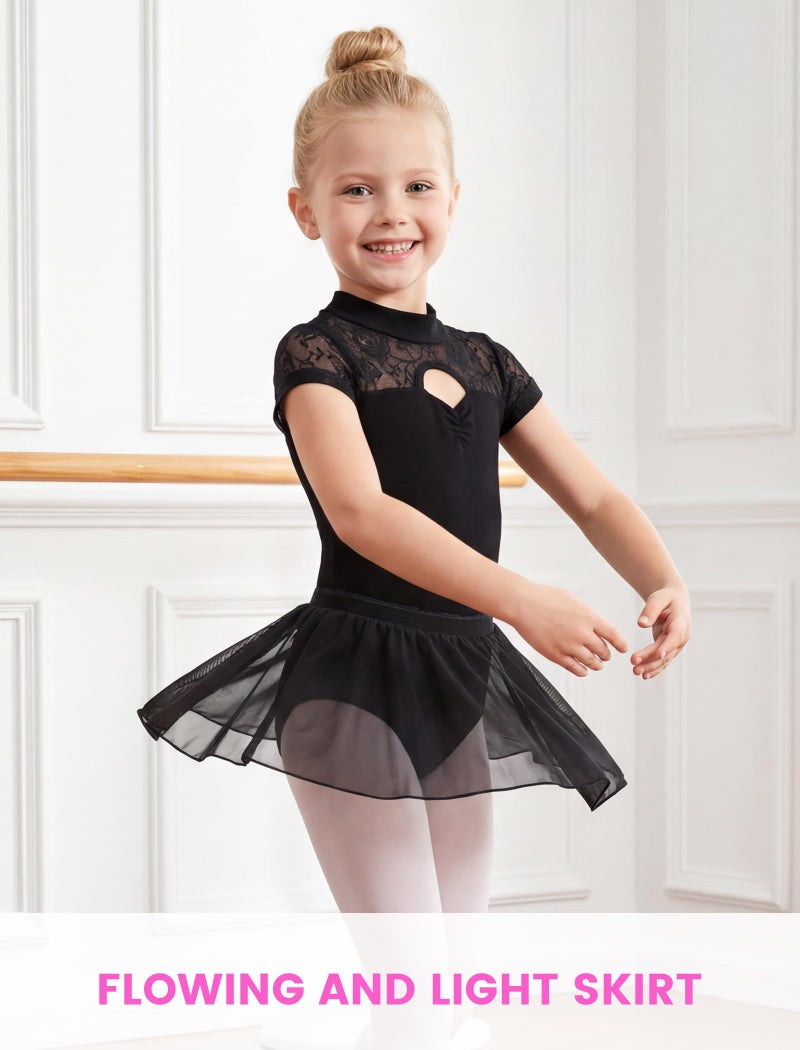 Gogokids Girls Ballet Leotards, Toddler Hollow Back Dance Dress with Removable Skirt Combo - Image 3