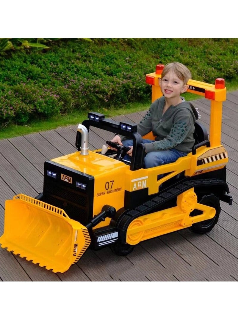 Ride On Bulldozer Truck for Kids, Kids Bulldozer - 12V Battery Powered Ride on Car with Trailer, Kids' Electric Vehicles, Horn, Lights, Music, Multicolor - Image 5