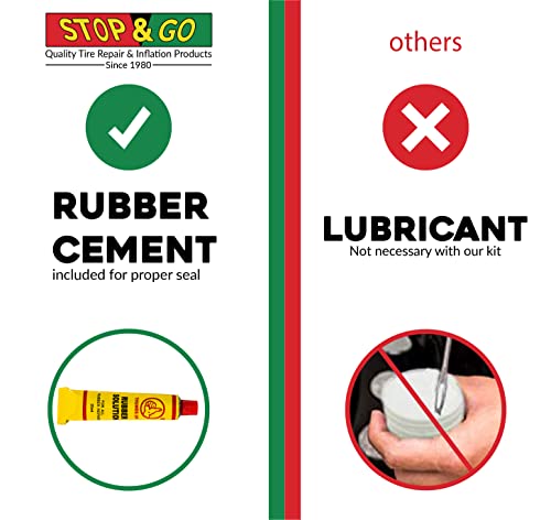 Stop & Go 8065 12 Piece Tubeless Tire Repair Kit with Rope Plugs and CO2 Inflation for Punctures and Flats on ATV, Golf Cart, Mower, & Utility Vehicle (5 Plugs) - Image 5