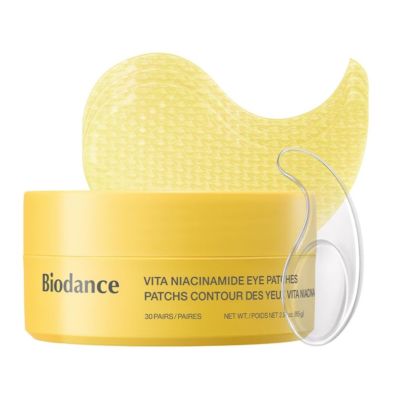 BIODANCE Vita Niacinamide Eye Patches, Dark Circles & Dull Spot Patches for Face, Under Eye Mask for Uneven Skin Tone, Travel Essentials & Self Care Gifts for Women, Korean Skin Care (60 Count) - Image 1