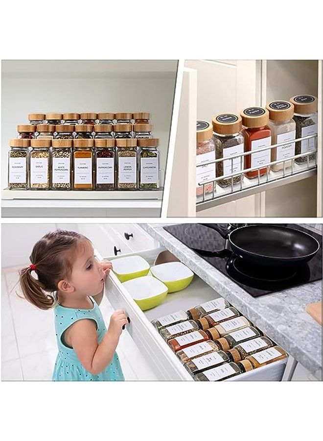 Arabest Spice Jars with Label-4oz 24Pcs,Glass Spice Jars with Bamboo Lids,Spices Container Set,Kitchen Empty Spice Jars,Funnel, Seasoning Storage Bottles for Spice Rack,Cabinet,Drawer - Image 4