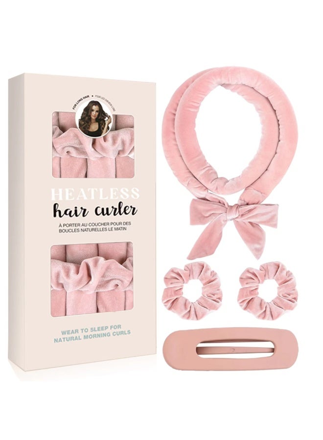 Heatless Hair Curler Set for Lazy People Curling Rollers with Clips Silk Ribbon Hair Ties Long Lasting Hold No Heat Damage DIY Hair Styling Essential - Image 1