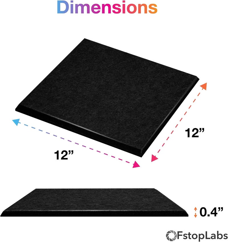 Fstop Labs Acoustic Foam Panels, 0.4" X 12" X 12", Sound Absorbing & Insulation, Beveled Edge Tiles - Image 5
