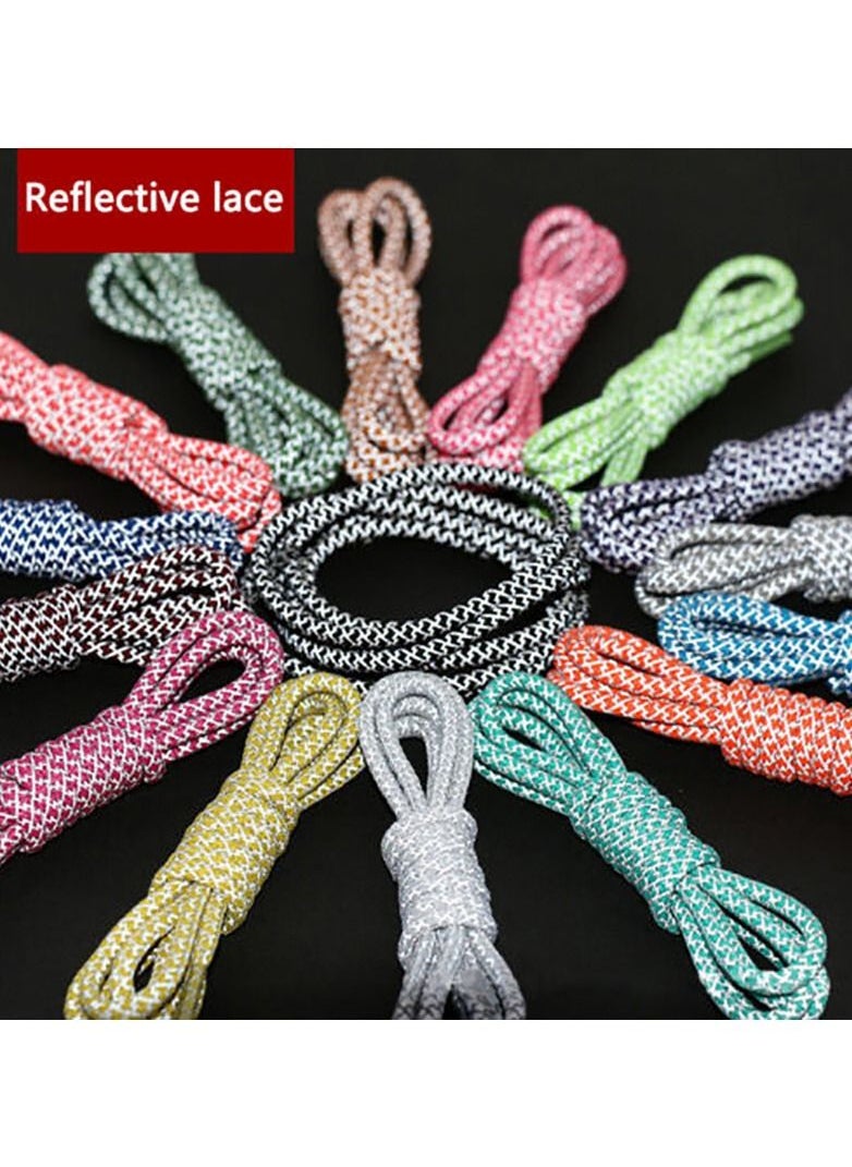 Generic - Reflective Round Shoe Laces Sneakers Shoelaces Sports Rope Laces Fluorescent Running Shoestrings Outdoor - Image 1