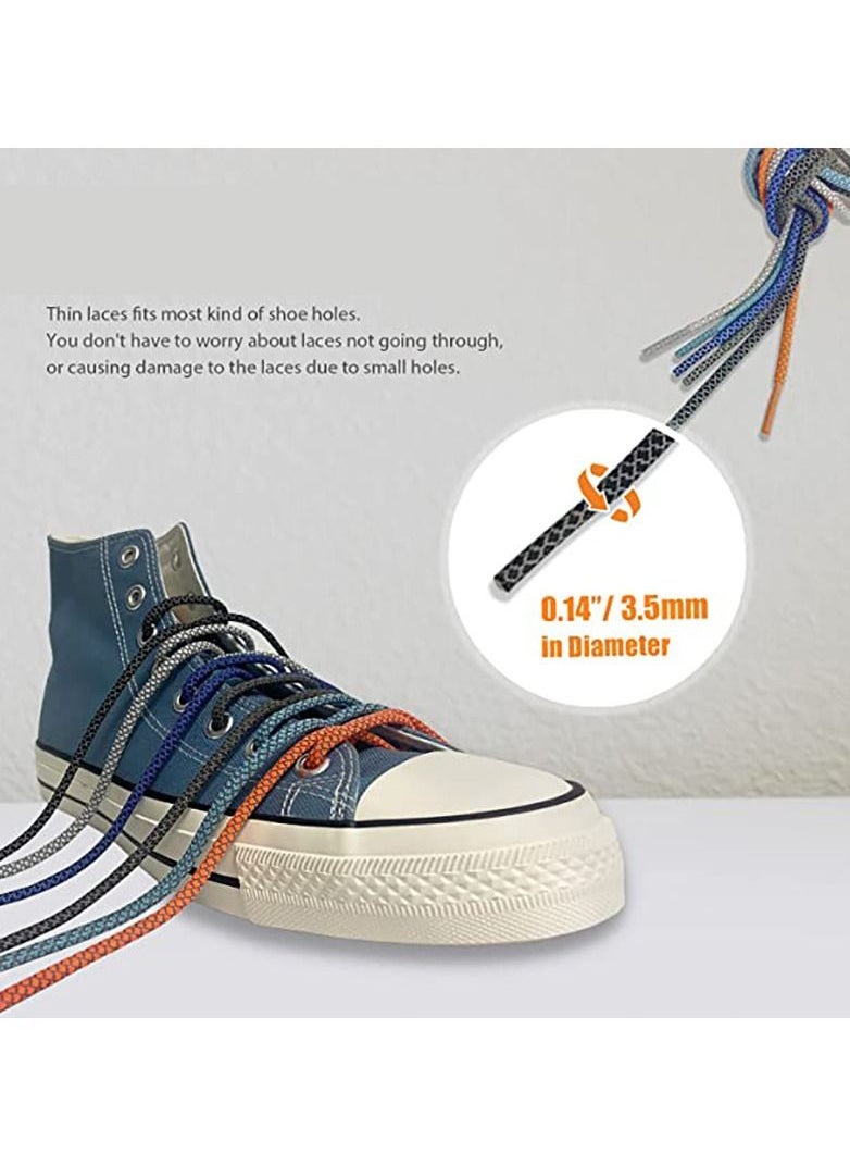 Generic - Reflective Round Shoe Laces Sneakers Shoelaces Sports Rope Laces Fluorescent Running Shoestrings Outdoor - Image 1