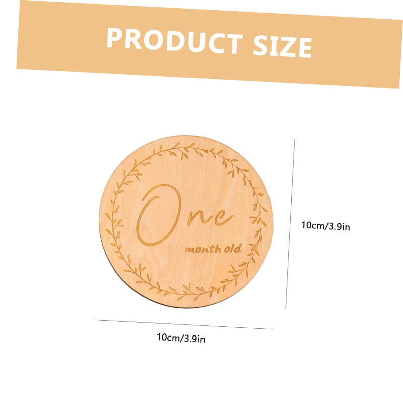 13Pcs Wooden Milestone Discs For Newborn Announcement Monthly Photo Props - Image 3