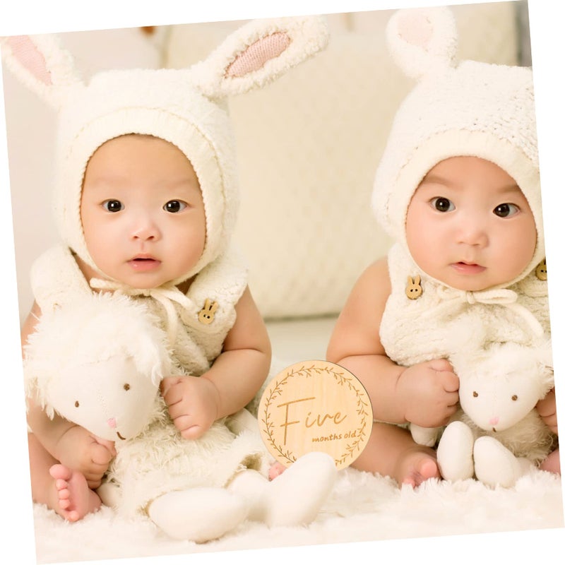 13Pcs Wooden Milestone Discs For Newborn Announcement Monthly Photo Props - Image 5