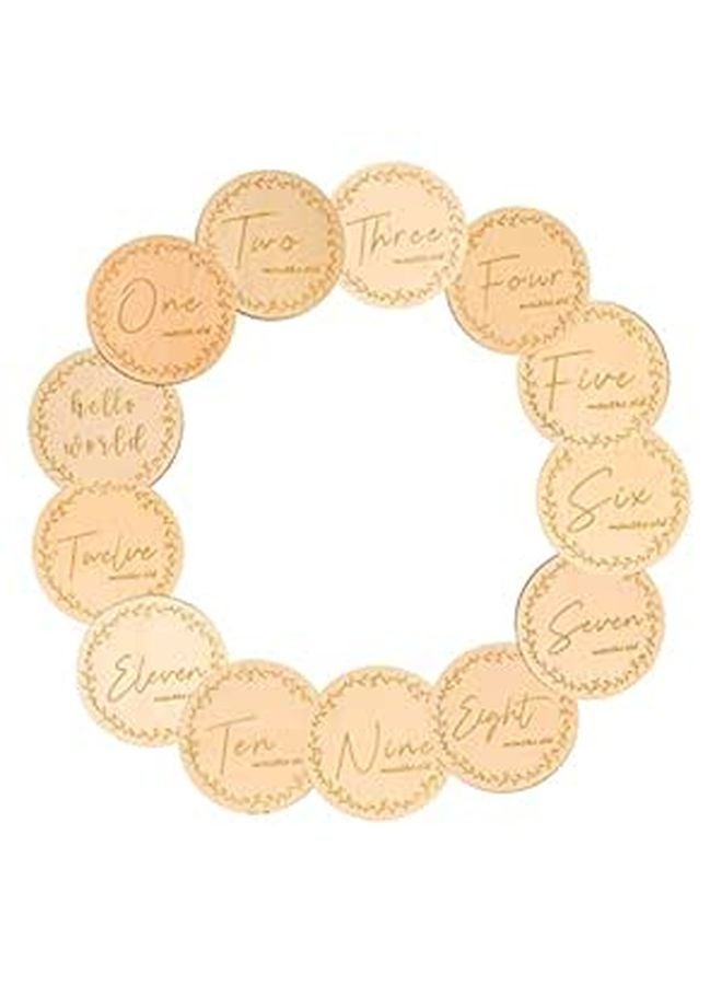 13Pcs Wooden Milestone Discs For Newborn Announcement Monthly Photo Props - Image 1