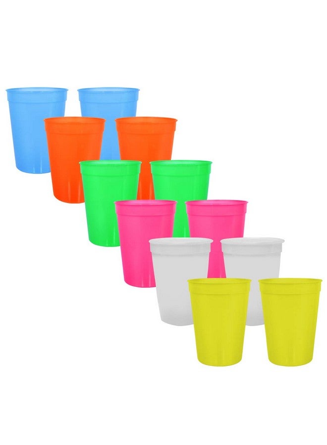 AAkron Nite Glow 12 oz. Stadium Cups - Glows in the Dark, Durable, Perfect for Outdoor, Sports Event, Catering, Picnics, Family Reunions - Set of 12 - Image 1