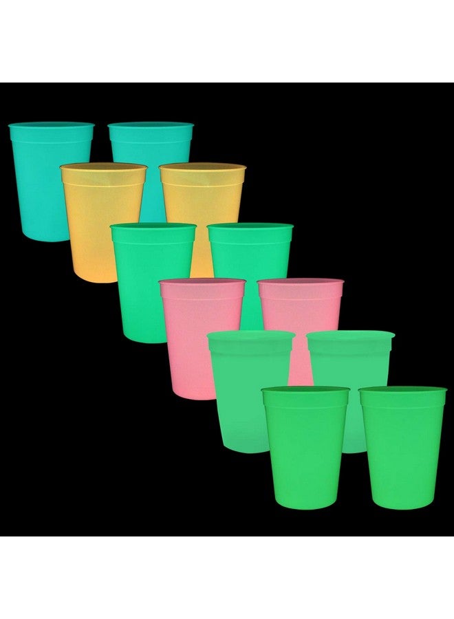 AAkron Nite Glow 12 oz. Stadium Cups - Glows in the Dark, Durable, Perfect for Outdoor, Sports Event, Catering, Picnics, Family Reunions - Set of 12 - Image 2