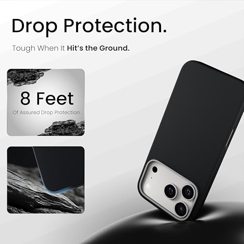CASEGEAR Silicone Snap Fit Back Cover Case Compatible with iPhone 17 Pro | 8 Feet Drop Protection | Compatible with MagSafe | 360° Protection | Shockproof & Scratch Resistant | Midnight Black - Image 3