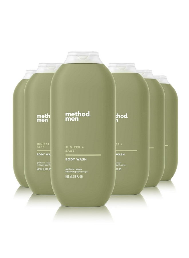 ميثود غسول الجسم للرجال من ميثود، بخلاصة العرعر والمريمية، خالٍ من البارابين والفثالات، 18 أونصة سائلة (عبوة من 6 قطع) - Image 1