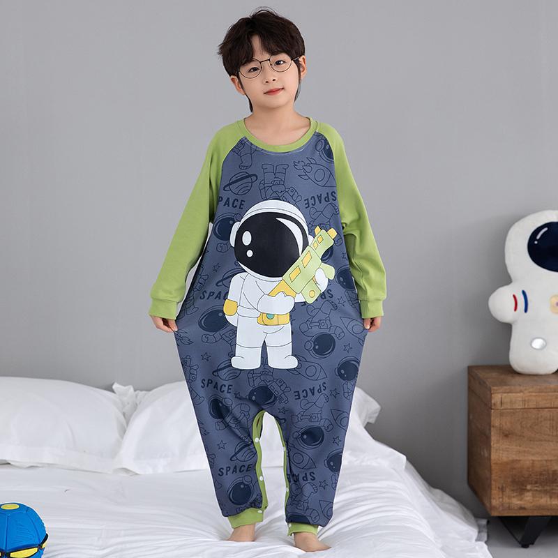 Children'S One-Part Pajamas Boys Cotton Long Sleeve Little Boy'S One-Part Sleeping Bag Home Clothes - Image 5
