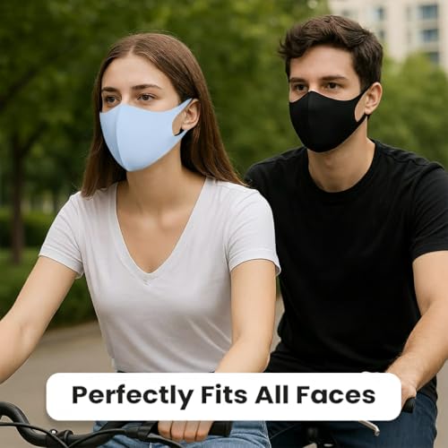 Yugan Anti Pollution Reusable and Washable Face Mask for Adult, Unisex, Soft Breathable Oxford Fabric (Multicolor - 6 Pcs - Adult) - Image 2