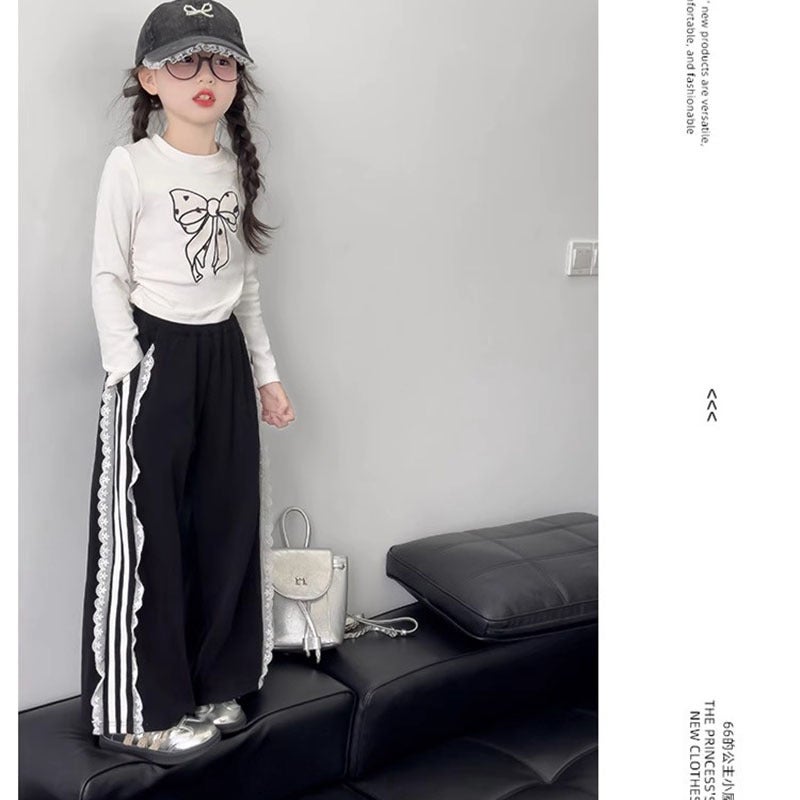 Girls' Autumn Long-Sleeved T-Shirt Children'S Early Autumn Top Western Style Bow Base Shirt T Blood - Image 4