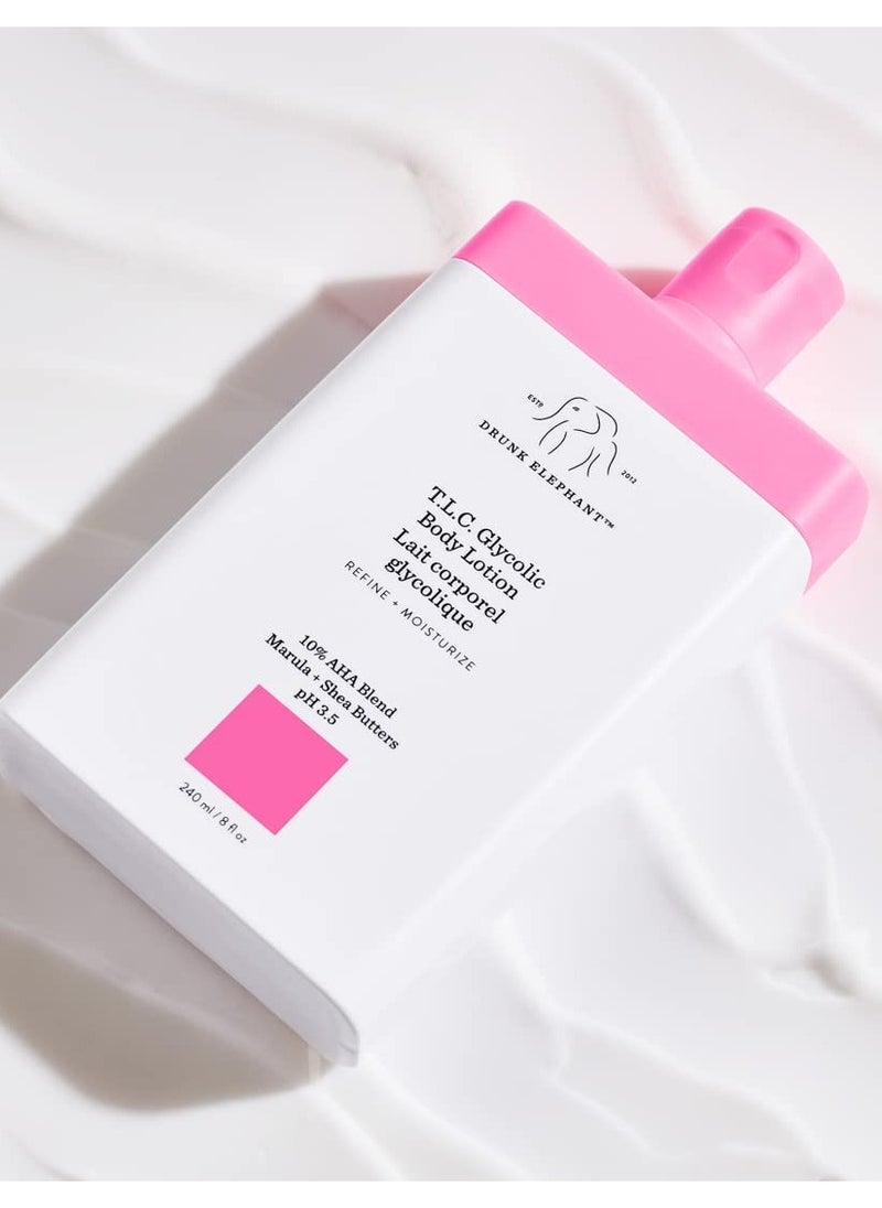DRUNK ELEPHANT - T.L.C. Glycolic Body Lotion with Marula and Shea Butters. Refining and Moisturizing for Healthy Skin-240ml/8 fl oz - Image 1