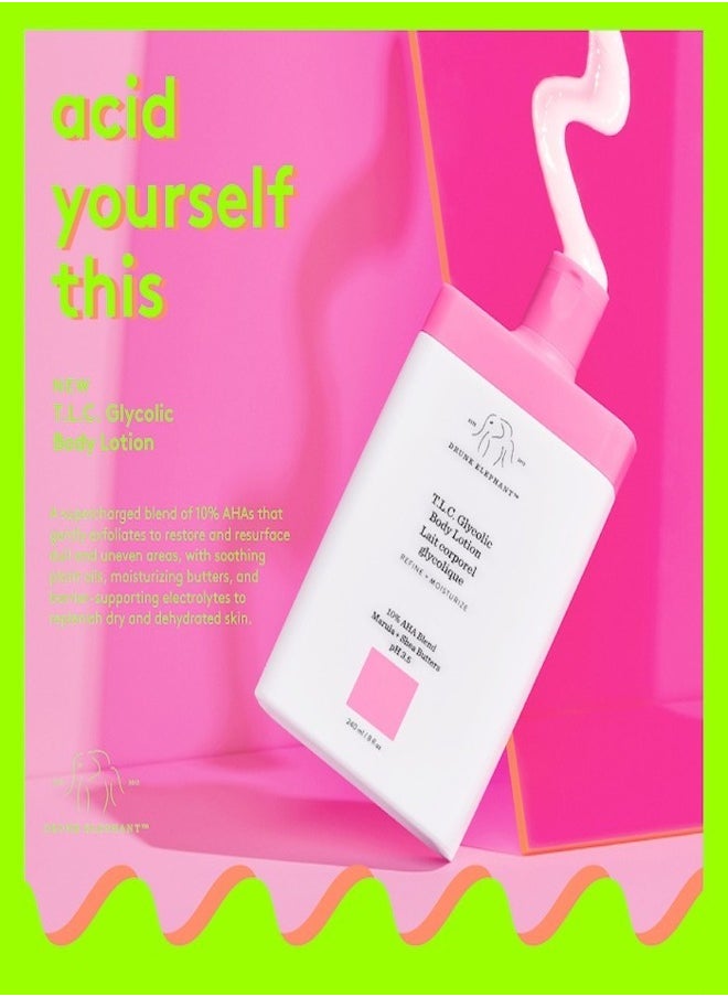 DRUNK ELEPHANT - T.L.C. Glycolic Body Lotion with Marula and Shea Butters. Refining and Moisturizing for Healthy Skin-240ml/8 fl oz - Image 1