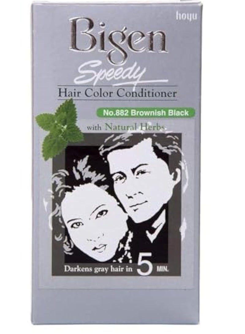 Bigen Speedy Hair Color, 40g + 40g - Brownish Black 882 - Image 1