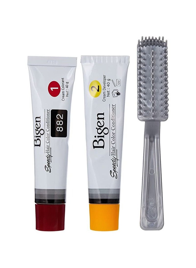 Bigen Speedy Hair Color, 40g + 40g - Brownish Black 882 - Image 5