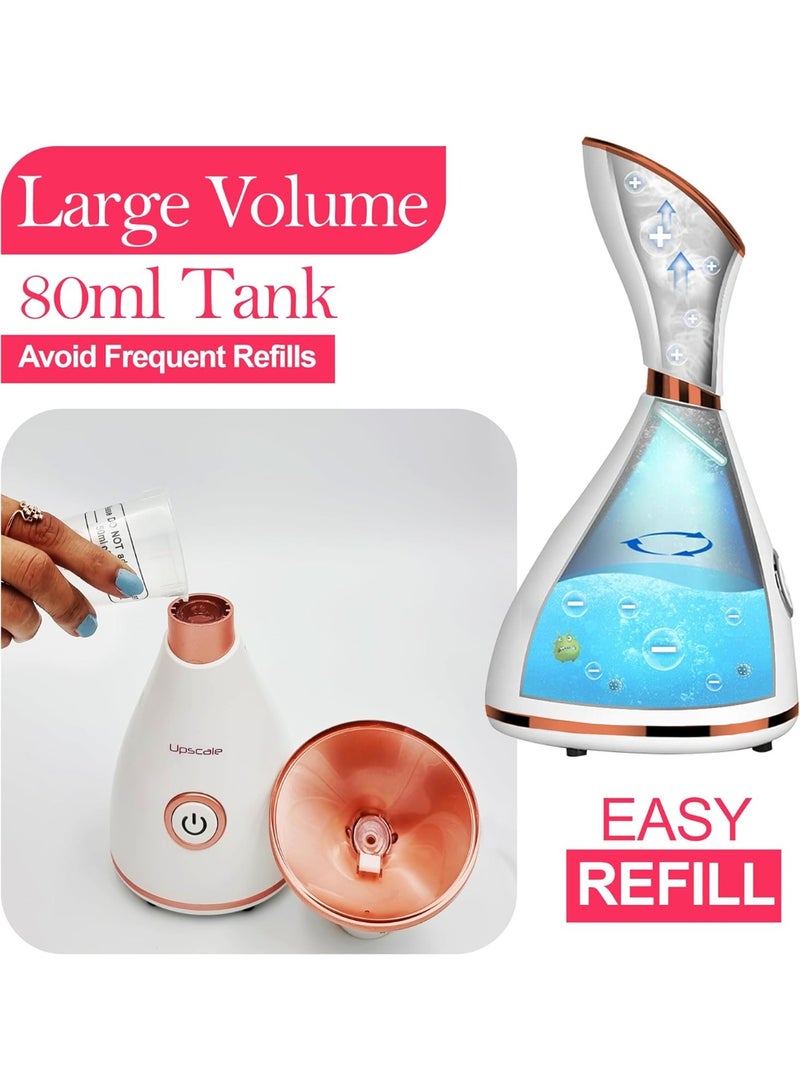 UPSCALE Facial Steamer for Face steam, Cold & Cough, Inhaler & Vaporizer Machine with Nano-Ionic Technology, Large 80ml inbuilt Tank, UV Steam Sterilization - Image 3