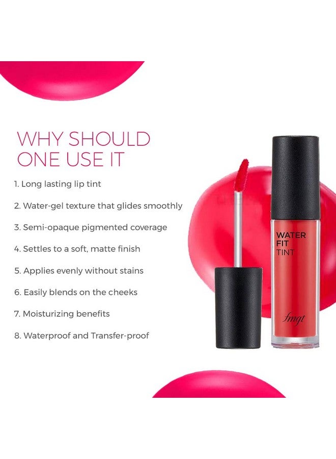 The Face Shop Waterproof and Long Lasting Water Fit Lip Tint, Lip Stain, Crème Finish, 5g - Pink Mate - Image 4