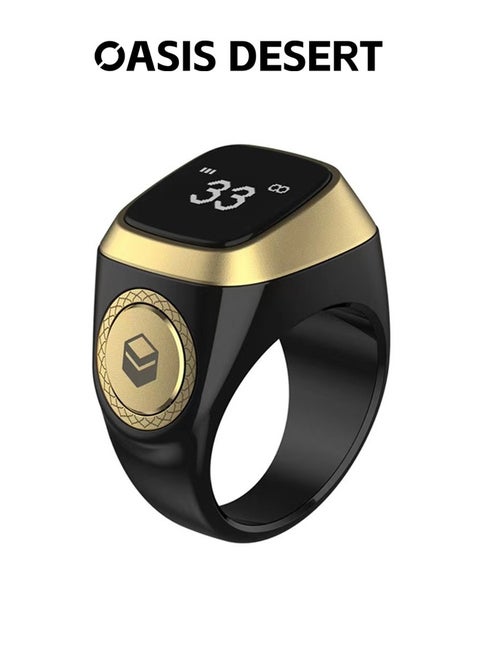 20mm Zikr Ring Smart Ring with Vibration Reminder Tasbih Counter and Bluetooth Connection Hand Counter Black