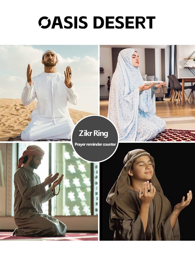 20mm Zikr Ring Smart Ring with Vibration Reminder Tasbih Counter and Bluetooth Connection Hand Counter Black