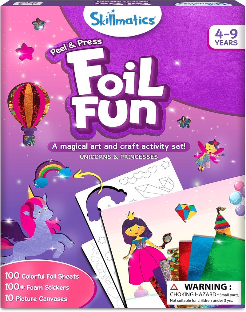 Skillmatics Foil Fun - Unicorns & Princesses, No Mess Art for Kids, Craft Kits & Supplies, DIY Creative Activity, Travel Toys, Gifts for Ages 4, 5, 6, 7, 8,  9 - Image 2