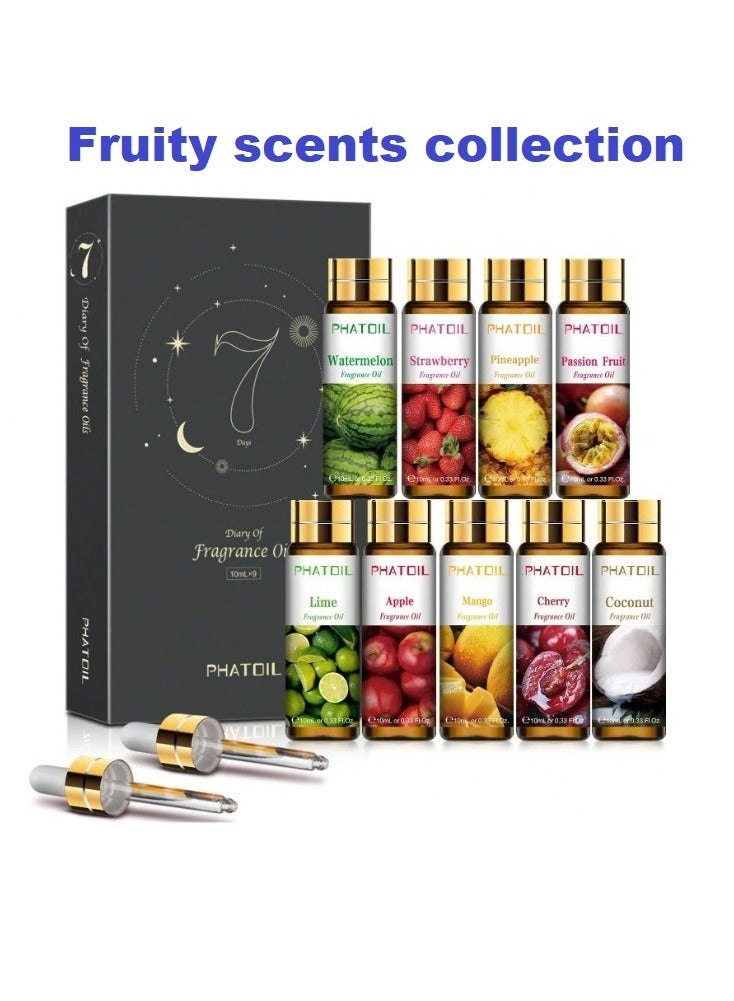 PHATOIL A set of aromatic oils with 9 different types, essential aromatic oils, each bottle 10ml, for fragrance, candle making, soap making, incense, moisturizers, massage, and bathing. A set of essential fragrances:  Vanilla Sandalwood Fir Cypress Myrrh Bitter Orange Helichrysum Camphor Lemon Basil - Image 4