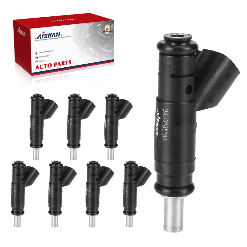 AISHAN 8PCS Fuel Injectors 4 Holes Compatible with Chrysler Aspen 300 for Dodge Durango Dakota for Ram 1500 for Jeep Commander for Jeep Grand Cherokee V8 47L 57L Replace 04591851AA - Image 2