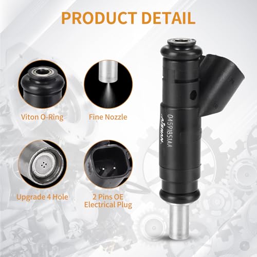 AISHAN 8PCS Fuel Injectors 4 Holes Compatible with Chrysler Aspen 300 for Dodge Durango Dakota for Ram 1500 for Jeep Commander for Jeep Grand Cherokee V8 47L 57L Replace 04591851AA - Image 3
