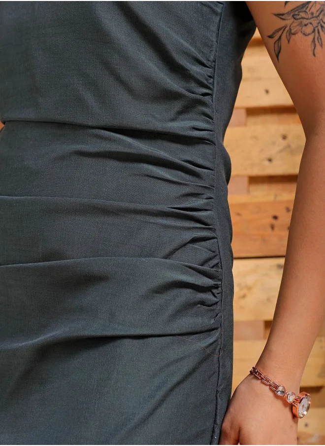 مرفوعة Women Fitted Casual Solid Sheath Dress