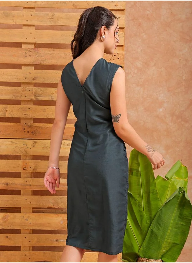 Freehand Women Fitted Casual Solid Sheath Dress