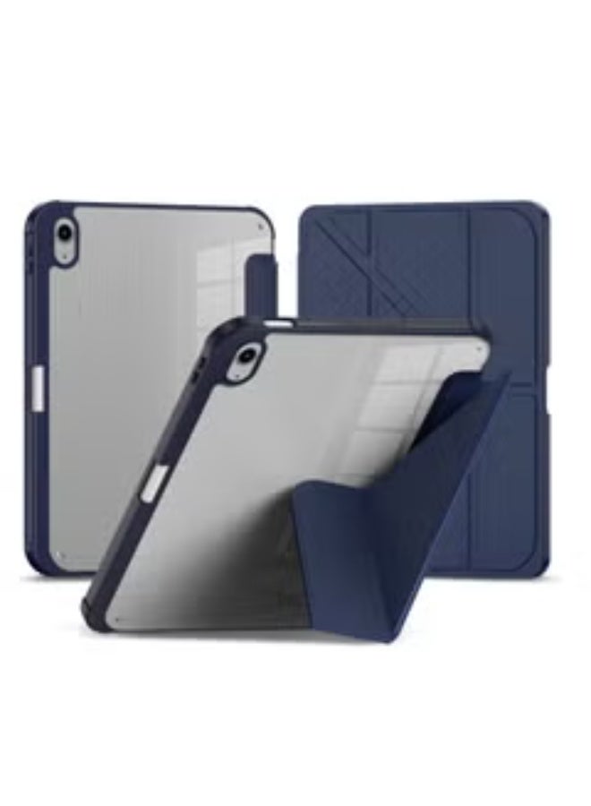 iPad 16" Smart Slim Folio Stand Case with Auto Sleep/Wake Cover, Pen Slot, Transparent Back Cover in Navy Blue - Image 2