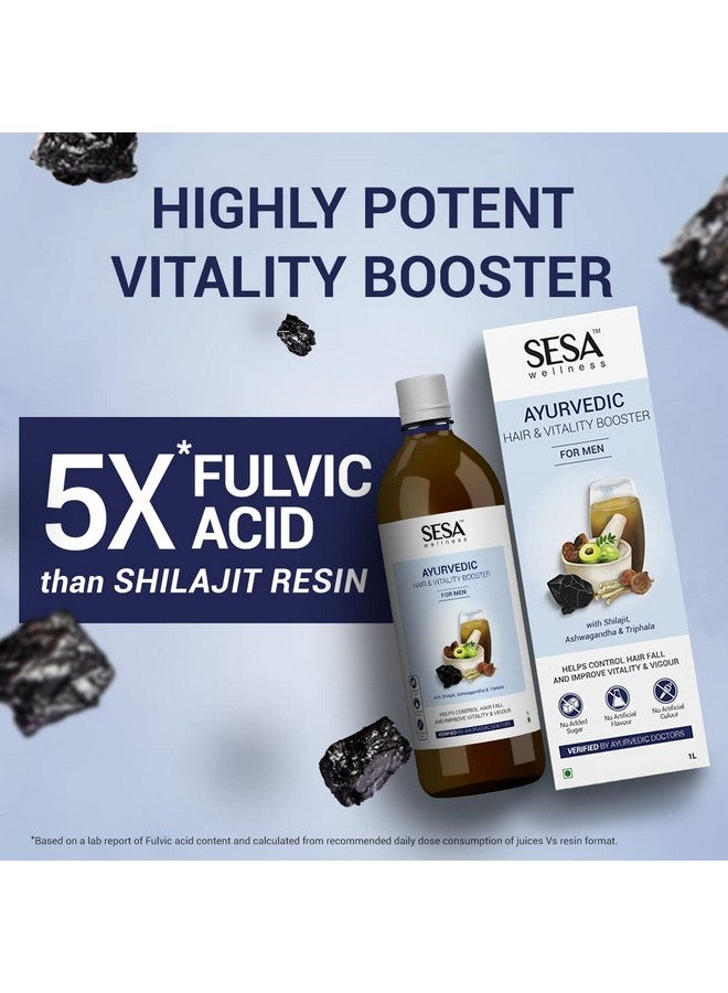 SESA Ayurvedic Juice for Men with Shilajit, Ashwagandha & Triphala - Boosts Energy, Strength & Stamina - Controls Hair Fall, 1L - Image 5