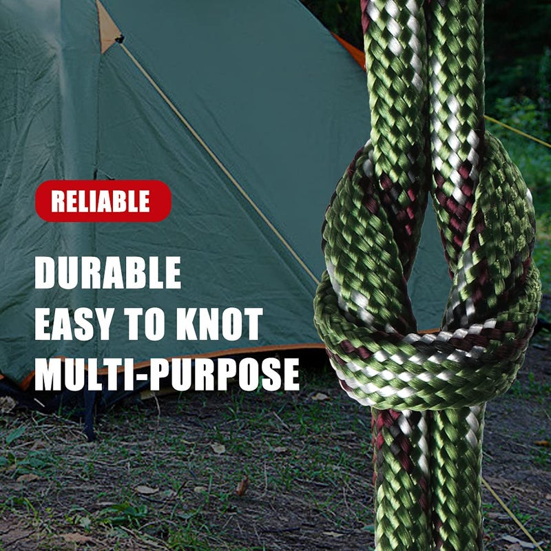 WEREWOLVES 650lb Paracord/Parachute Cord - 9 Strand Paracord Rope - 100', 200' Spools of Parachute Cord, Type III Paracord for Camping, Survival (Army Green Camo, 100 Feet) - Image 3