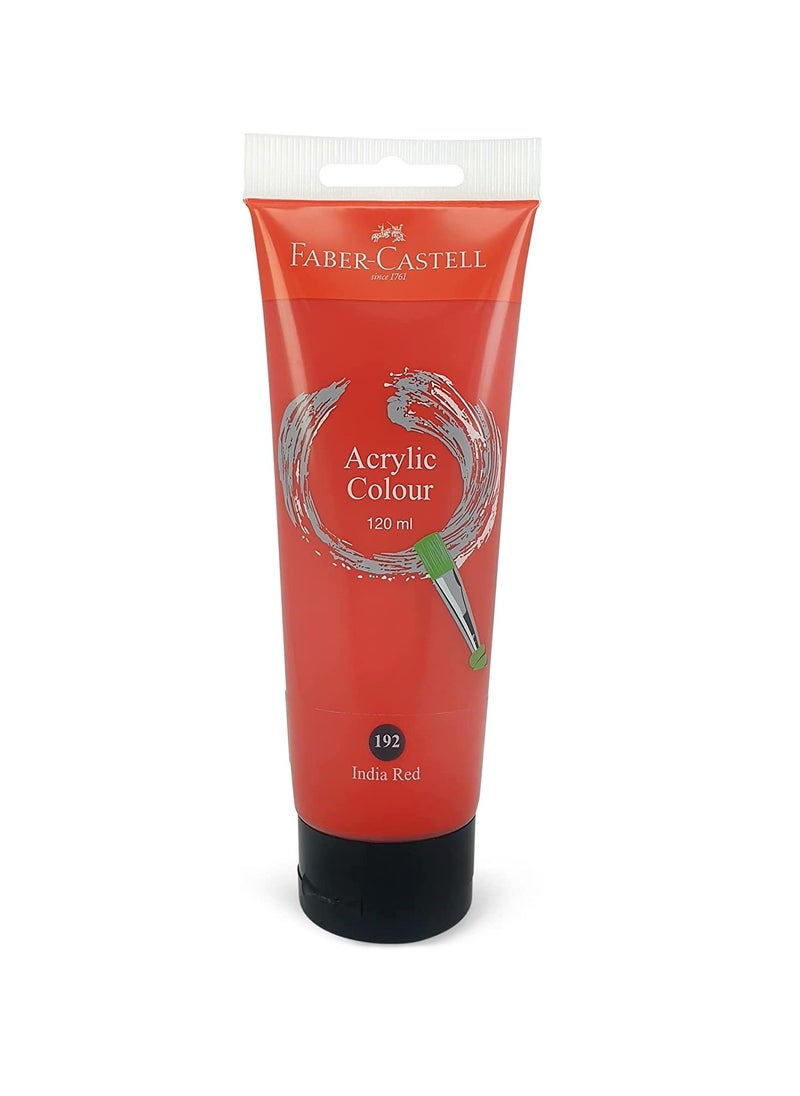 FABER-CASTELL Faber-Castell Acrylic Colour Paint 120 ml Tube India Red  - Image 1