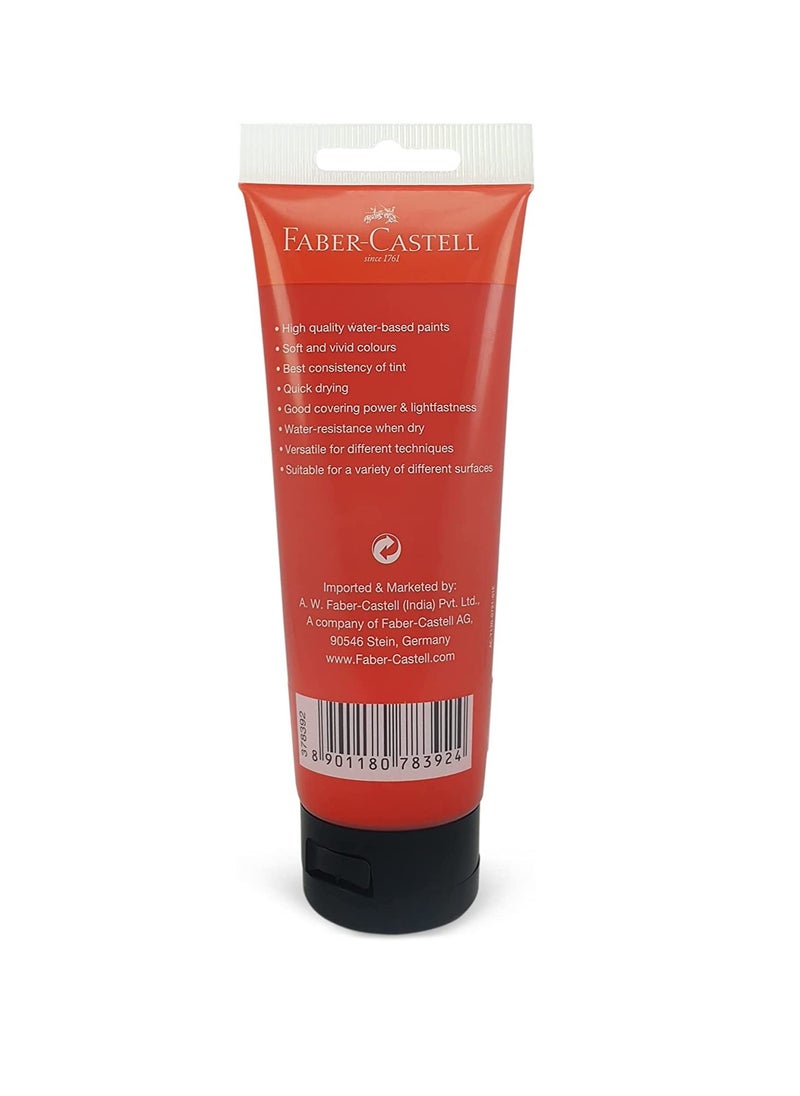 FABER-CASTELL Faber-Castell Acrylic Colour Paint 120 ml Tube India Red  - Image 2