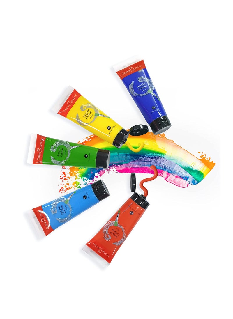 FABER-CASTELL Faber-Castell Acrylic Colour Paint 120 ml Tube India Red  - Image 3