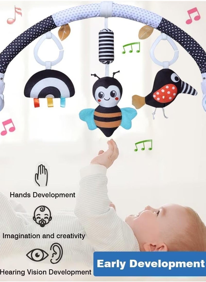 Generic - Baby Stroller Arch Toys, Car Seat Toys,Bouncer Toy Bar/Mobile for Bassinet,Adjustable Baby Hanging Toys Fit for Crib Bed,Stroller,Car Seat,Baby Gifts.(Black Bee) - Image 1