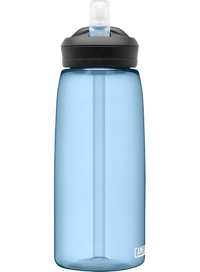 كاميلباك زجاجة ماء CamelBak eddy+ 32 أونصة من Tritan Renew مع غطاء قش، أزرق حقيقي – صديقة للبيئة ومقاومة للتسرب والانسكاب - Image 2